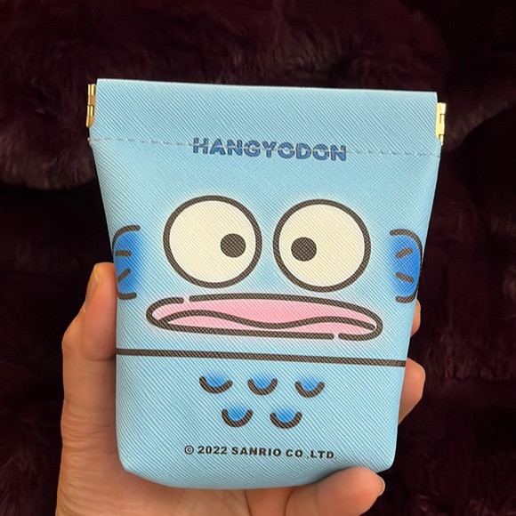 Sanrio Hangyodon Wallet Case Bag Coin Purse Organizer Travel Cosmetic Makeup New - Picture 3 of 9